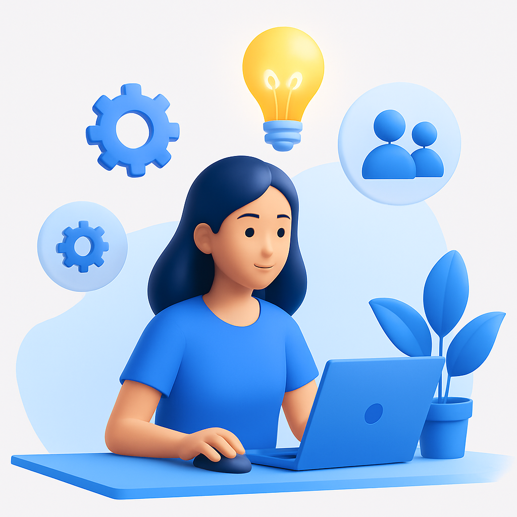 Woman using laptop